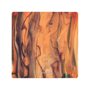 Unique Brown Abstract Marble Liquified Wall Art