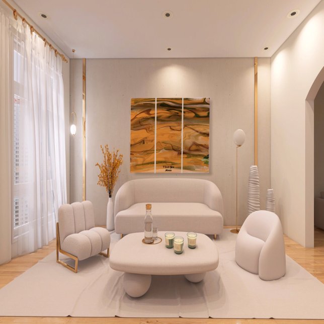 Unique Brown Abstract Marble Liquified Wall Art  (Creator Uploaded)