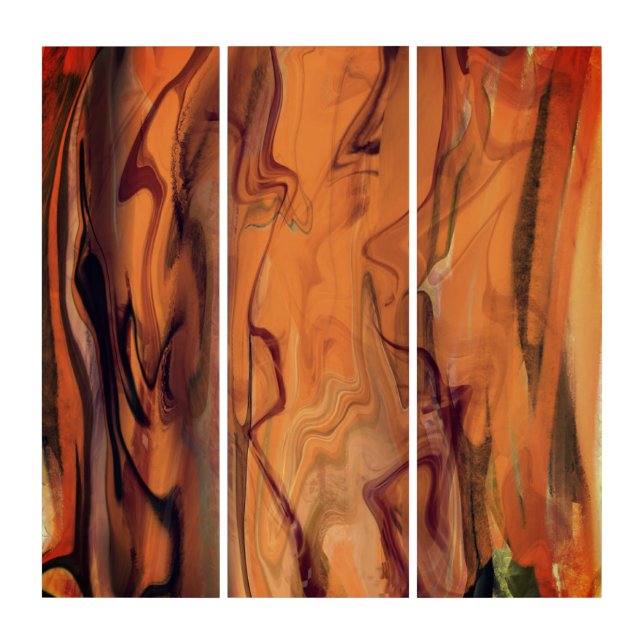 Unique Brown Abstract Marble Liquified Wall Art (Front)