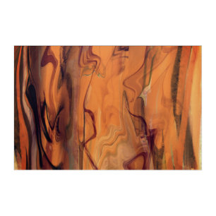 Unique Brown Abstract Marble Liquified Wall Art
