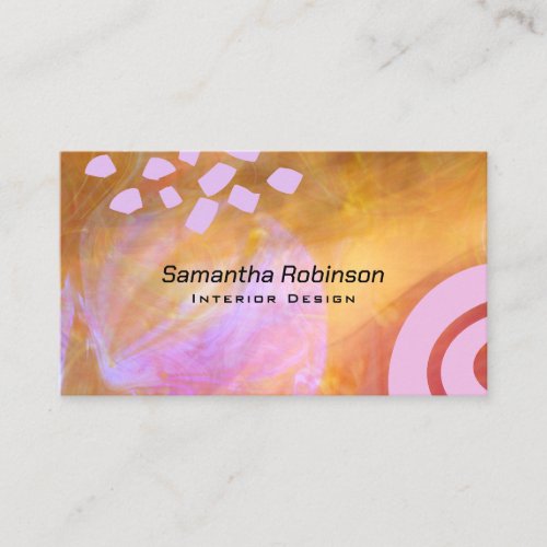 Unique Brown Orange Pink Interior Designer Business Card