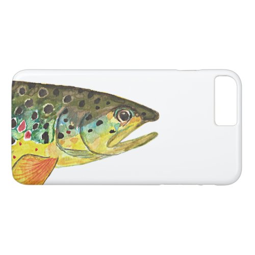 Unique Brown Trout Fly Fishing Fishermans iPhone 8 Plus7 Plus Case