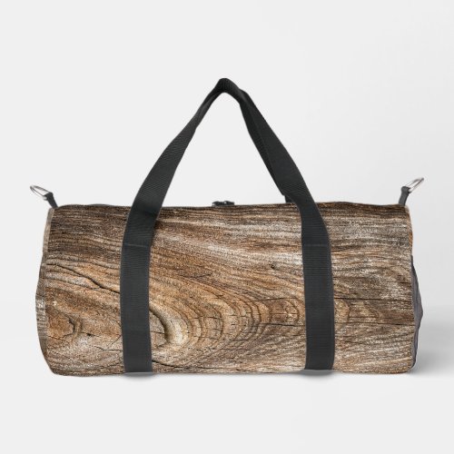 Unique Brown Wood Log Monogram Duffle Bag