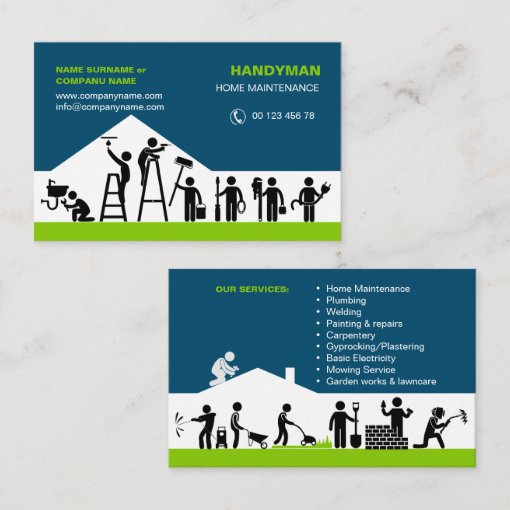 Unique business card for handyman Zazzle