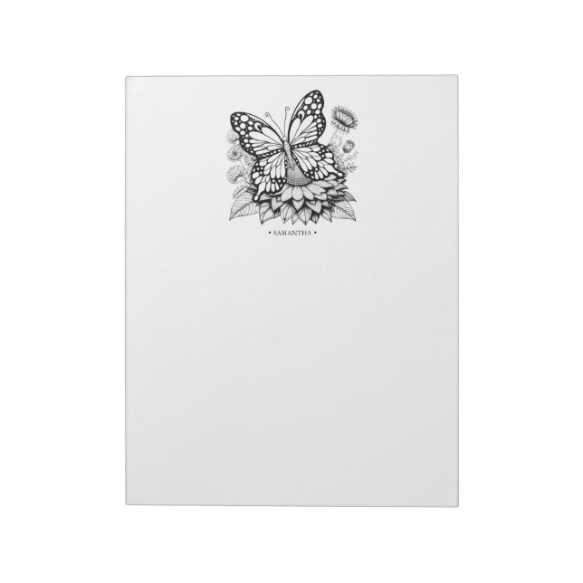 Unique Butterfly Coloring Pages Notepad (Rotated)