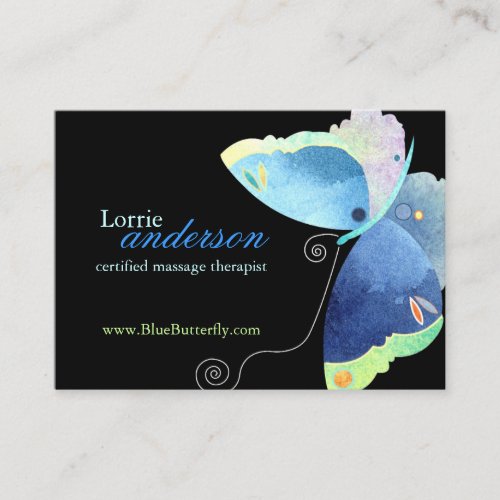 Unique Butterfly Massage Therapist Business Cards