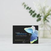 Unique Butterfly Massage Therapist Business Card (Standing Front)