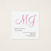 Unique Calligraphy Monogram White Pink Initials (Front)