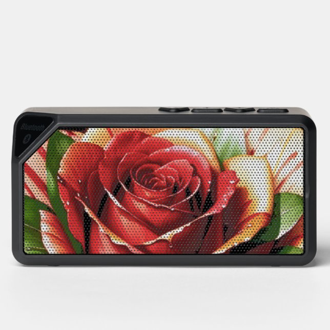 Unique Candy Cane Rose Design Flower Bluetooth Speaker (Front)