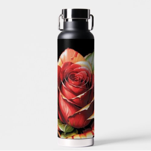 Unique Candy Cane Rose Design Flower Water Bottle