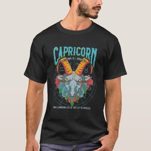 Unique Capricorn Wise Goat Astrology Art Saying Gi T_Shirt