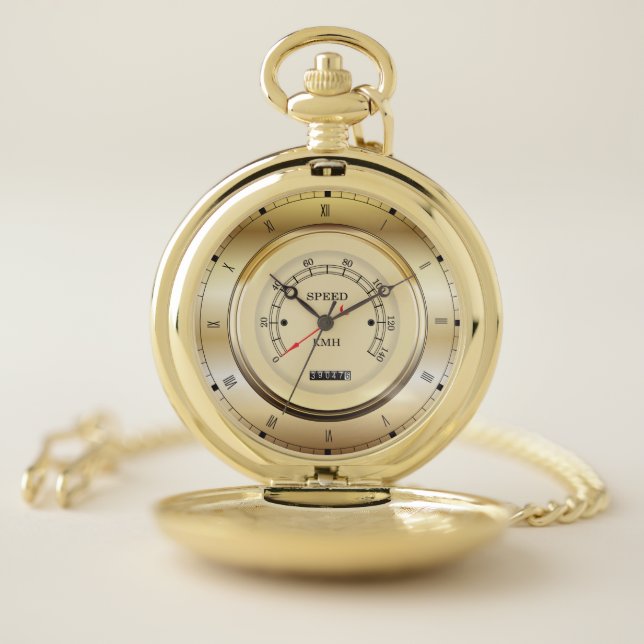 Unique Car Speedometer (KMH) Themed Pocket Watch (Inside)