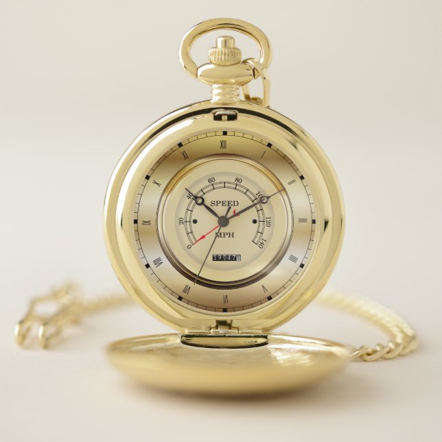 Unique Car Speedometer (MPH) Themed Pocket Watch (Inside)