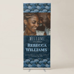 Unique Carnation Accent Retro Wedding Retractable Banner