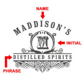 Unique Carraway Etched Square Whiskey Glass (Design)