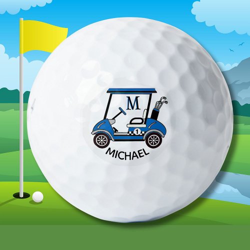 Unique Cart Custom Monogram Name  Golf Balls