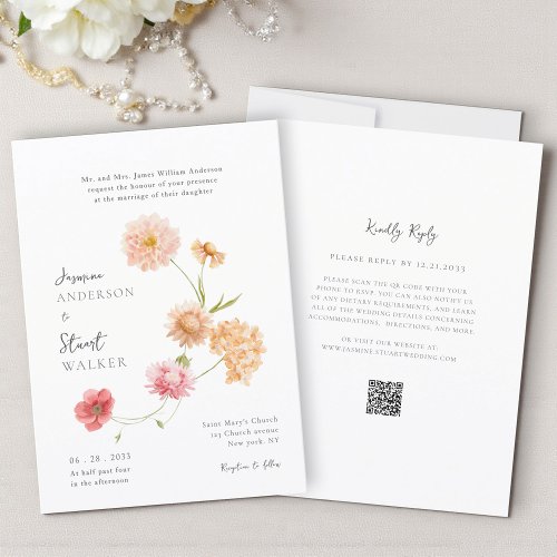 unique casual wedding Website QR Code Invitation