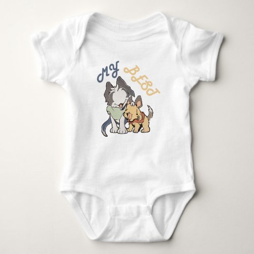 Unique Cat_Dog Friendship Baby Bodysuit