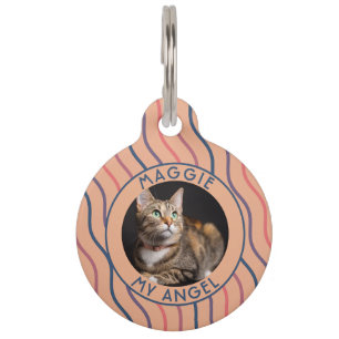 Unique Cat Mom Gift Stripes Pet ID Tag