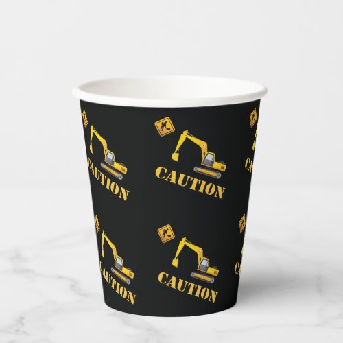 Unique Caution Construction Baby Shower Birthday Paper Cups