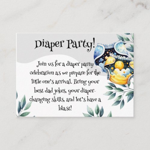 Unique Celestial Theme Diaper Party Enclosure Card