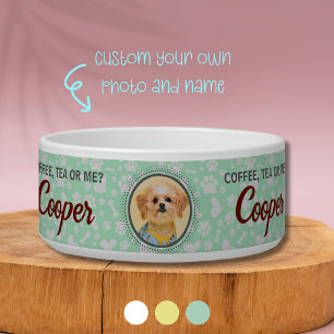 Unique Ceramic Pet Feeding Bowl with Name & Photo