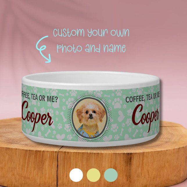 Unique Ceramic Pet Feeding Bowl with Name & Photo  (Now Your Dog May have Their Unique Bowl With Custom Photo and Name)