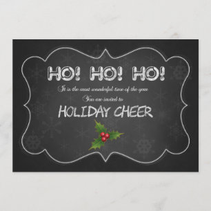 Unique Chalkboard HO HO HO Xmas Party Invitation