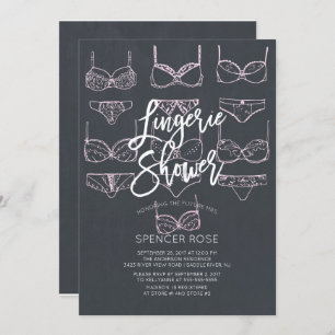 Unique Chalkboard Lingerie Shower Invitation