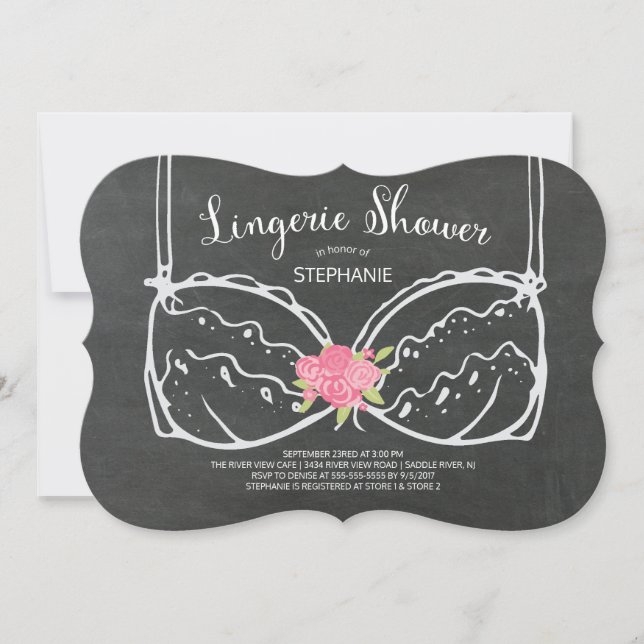 Unique Chalkboard Lingerie Shower Invitation (Front)