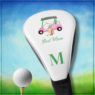 Unique Charming Best Mom Golf Cart Monogram    Head Cover