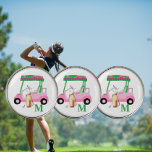 Unique Charming Golf Cart with Clubs Monogram   Ball Marker<br><div class="desc">A charming unique golf cart -- pink and green -- tastefully done -- ready to run the course -- golf ball marker--This is a great gift for all golf lovers -- fun / attractive / unique. Personalize it with your/her initials/monogram. If you have any design questions or a special request,...</div>