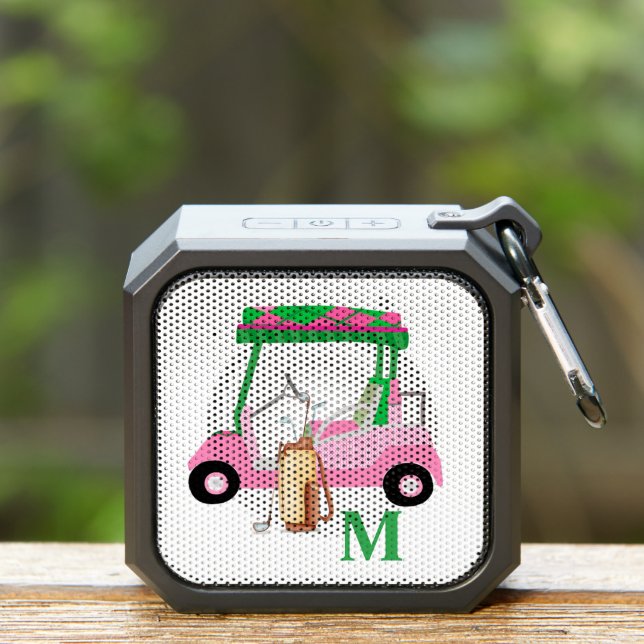 Unique Charming Golf Cart with Clubs Monogram Bluetooth Speaker (Insitu(Outdoor))