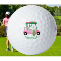 Unique Charming Golf Cart with Clubs Monogram Golf Balls