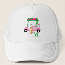 Unique Charming Pink Golf Cart Clubs Monogram