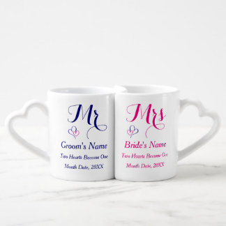 Unique Cheap Wedding Gifts, Personalized Mug Set