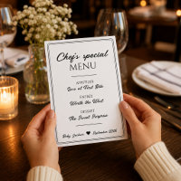 Unique Chef's Special Menu Pregnancy Announcement
