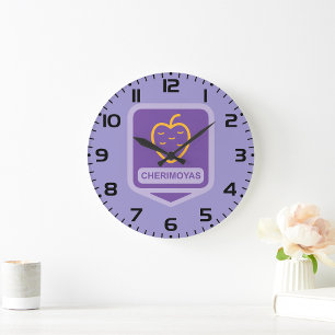 Unique Cherimoya Fruit Graphic Customisable Large Clock