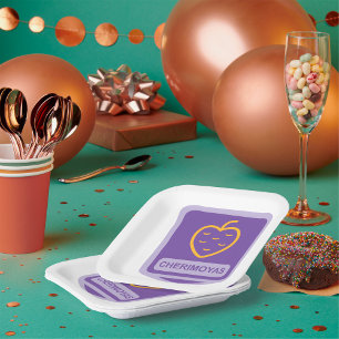 Unique Cherimoya Fruit Graphic Customisable  Paper Plates