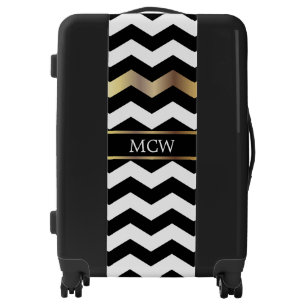 Unique Chevron Pattern Monogram Luggage