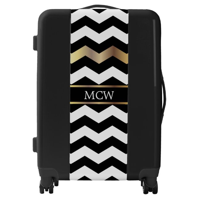 Unique Chevron Pattern | Monogram Luggage (Front)