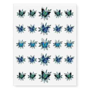 Unique Chic Elegant Floral Butterflies Temporary Tattoos