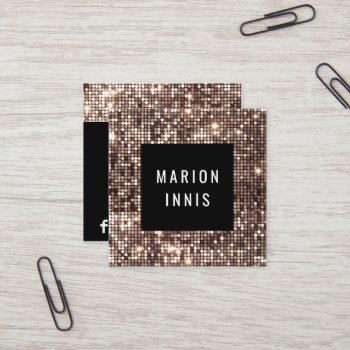 ★ Unique Chic Glitter Square Square Business Card by laurapapers at Zazzle