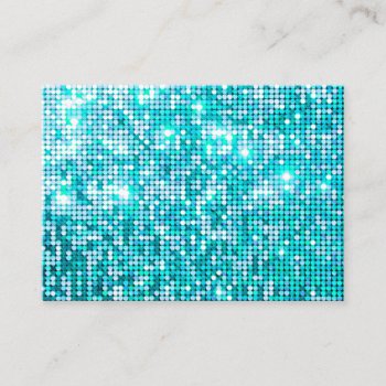 ★ Unique Chic Glitter Turquoise Business Card by laurapapers at Zazzle