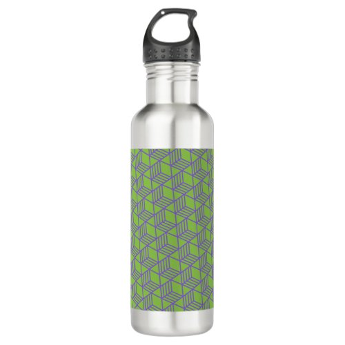 Unique Chic Green Gray Diamond Stainless Steel Water Bottle