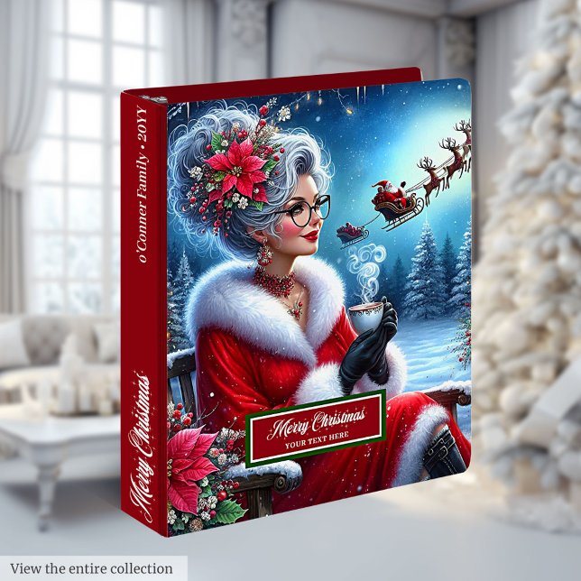 Unique Chic Mrs. Claus Christmas 3 Ring Binder (Unique Chic Mrs. Claus Christmas 3 Ring Binder)