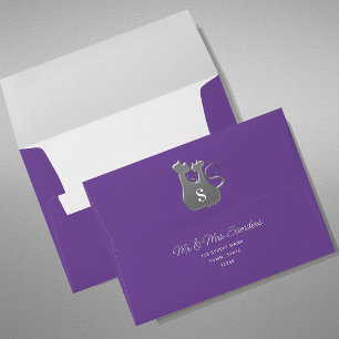 Unique Chic Purple Wedding Envelope