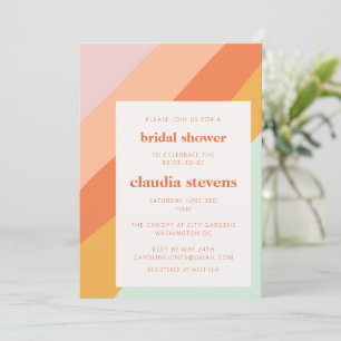 Unique Chic Retro Pastel Bridal Shower Invitation