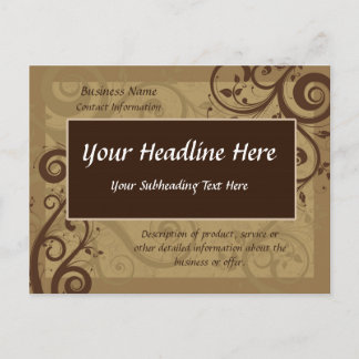 Unique Chocolate Swirl Business Postcard Template