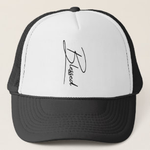 Unique Christian Faith 'Blessed' Vertical Design Trucker Hat